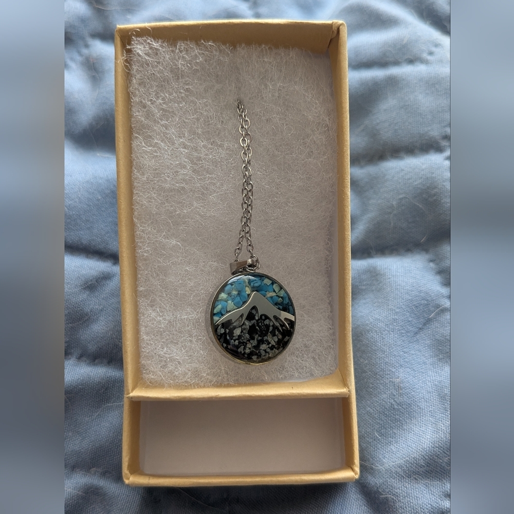 Silver Mountain Pendant Necklace